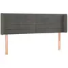 vidaXL Tête de lit avec oreilles Gris foncé 147x16x78/88 cm Velours