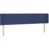 vidaXL Tête de lit avec oreilles Bleu 203x16x78/88 cm Tissu