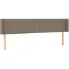 vidaXL Tête de lit avec oreilles Taupe 183x16x78/88 cm Tissu