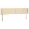 vidaXL Tête de lit avec oreilles Crème 183x16x78/88 cm Tissu