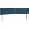 vidaXL Tête de lit avec oreilles Bleu foncé 163x16x78/88 cm Velours