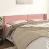 vidaXL Tête de lit avec oreilles Rose 163x16x78/88 cm Velours