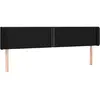 vidaXL Tête de lit avec oreilles Noir 163x16x78/88 cm Tissu