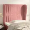 vidaXL Tête de lit avec oreilles Rose 93x23x118/128 cm Velours