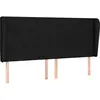 vidaXL Tête de lit avec oreilles Noir 203x23x118/128 cm Tissu