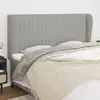 vidaXL Tête de lit avec oreilles Gris clair 203x23x118/128 cm Tissu