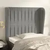 vidaXL Tête de lit avec oreilles Gris clair 83x23x118/128 cm Velours