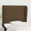 vidaXL Tête de lit avec oreilles Marron foncé 83x23x118/128 cm Tissu