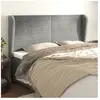 vidaXL Tête de lit avec oreilles Gris clair 203x23x118/128 cm Velours