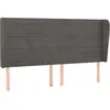 vidaXL Tête de lit avec oreilles Gris foncé 183x23x118/128 cm Velours