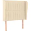 vidaXL Tête de lit avec oreilles Crème 93x23x118/128 cm Tissu