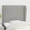 vidaXL Tête de lit avec oreilles Gris clair 93x23x118/128 cm Tissu