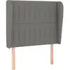 vidaXL Tête de lit avec oreilles Gris foncé 103x23x118/128 cm Tissu