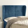 vidaXL Tête de lit avec oreilles Bleu foncé 147x23x118/128 cm Velours