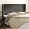 vidaXL Tête de lit avec oreilles Gris foncé 163x23x118/128 cm Velours