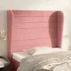 vidaXL Tête de lit avec oreilles Rose 103x23x118/128 cm Velours