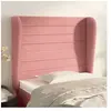 vidaXL Tête de lit avec oreilles Rose 93x23x118/128 cm Velours