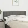 vidaXL Tête de lit avec oreilles Gris foncé 147x16x78/88 cm Tissu