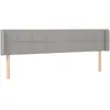 vidaXL Tête de lit avec oreilles Gris clair 163x16x78/88 cm Tissu