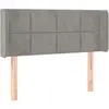 vidaXL Tête de lit avec oreilles Gris clair 103x16x78/88 cm Velours