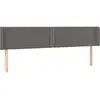 vidaXL Tête de lit avec oreilles Gris 203x16x78/88 cm Similicuir