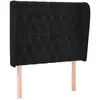vidaXL Tête de lit avec oreilles Noir 93x23x118/128 cm Velours