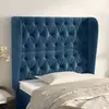 vidaXL Tête de lit avec oreilles Bleu foncé 93x23x118/128 cm Velours