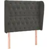 vidaXL Tête de lit avec oreilles Gris foncé 103x23x118/128 cm Velours