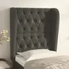 vidaXL Tête de lit avec oreilles Gris foncé 83x23x118/128 cm Velours