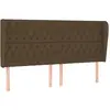 vidaXL Tête de lit avec oreilles Marron foncé 203x23x118/128 cm Tissu