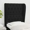 vidaXL Tête de lit avec oreilles Noir 83x23x118/128 cm Tissu