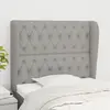 vidaXL Tête de lit avec oreilles Gris clair 93x23x118/128 cm Tissu