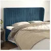 vidaXL Tête de lit avec oreilles Bleu foncé 183x23x118/128 cm Velours