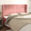 vidaXL Tête de lit avec oreilles Rose 183x23x118/128 cm Velours