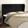 vidaXL Tête de lit avec oreilles Noir 203x23x118/128 cm Velours