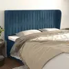 vidaXL Tête de lit avec oreilles Bleu foncé 203x23x118/128 cm Velours