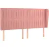 vidaXL Tête de lit avec oreilles Rose 203x23x118/128 cm Velours