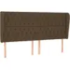 vidaXL Tête de lit avec oreilles Marron foncé 183x23x118/128 cm Tissu