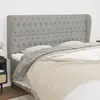 vidaXL Tête de lit avec oreilles Gris clair 183x23x118/128 cm Tissu