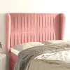 vidaXL Tête de lit avec oreilles Rose 147x23x118/128 cm Velours