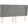 vidaXL Tête de lit avec oreilles Gris clair 183x23x118/128 cm Velours