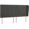 vidaXL Tête de lit avec oreilles Gris foncé 183x23x118/128 cm Velours