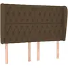 vidaXL Tête de lit avec oreilles Marron foncé 147x23x118/128 cm Tissu