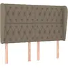 vidaXL Tête de lit avec oreilles Taupe 147x23x118/128 cm Tissu