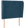 vidaXL Tête de lit avec oreilles Bleu foncé 103x23x118/128 cm Velours