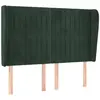 vidaXL Tête de lit avec oreilles Vert foncé 147x23x118/128 cm Velours
