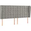 vidaXL Tête de lit avec oreilles Gris clair 203x23x118/128 cm Velours
