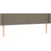 vidaXL Tête de lit avec oreilles Taupe 183x16x78/88 cm Tissu