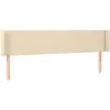 vidaXL Tête de lit avec oreilles Crème 203x16x78/88 cm Tissu