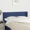 vidaXL Tête de lit avec oreilles Bleu 147x16x78/88 cm Tissu